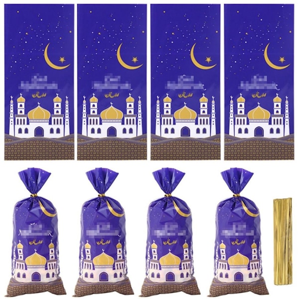 50 kpl Eid Mubarak karkkipussit Keksiherkkupussit STYLE 9 STYLE 9 Style 9