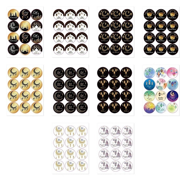 EID Mubarak Papir Stickers Gaveetiketter Sticker STYLE 8 STYLE 8 Style 8