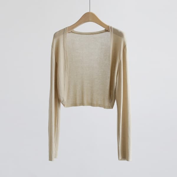 Stickad kofta is silke sjal KHAKI Khaki
