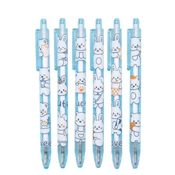 6st Bear Pattern Neutral Pen Set Kawaii Pen Press Water Pen Set