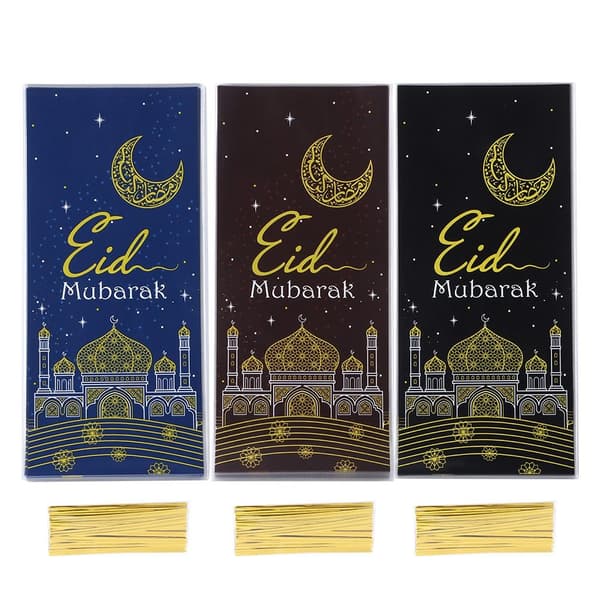 50 stk. Eid Mubarak Slikposer Kagepose SORT Black
