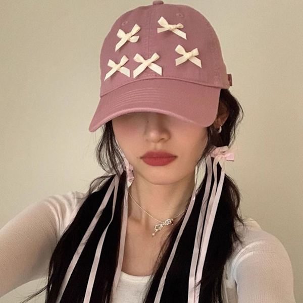 Bow Knot Baseballall Cap Dopamin Baseball Cap KHAKI Khaki