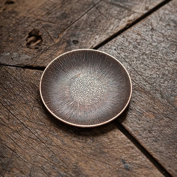 Tekopmåtte i legering, retro tebakke, BRONZE Bronze