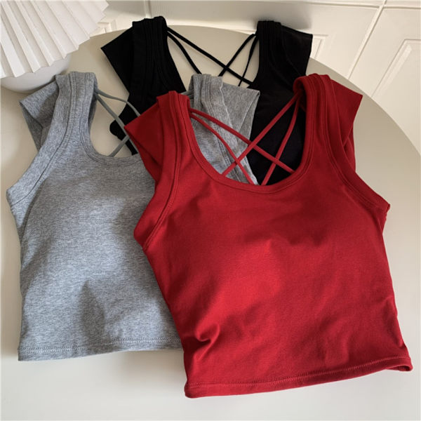 Fly Sleeve Linne Sexig Crop Top RÖD red