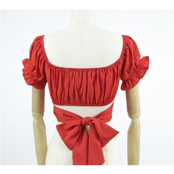 Kortærmede Crop Tops RED M Red M