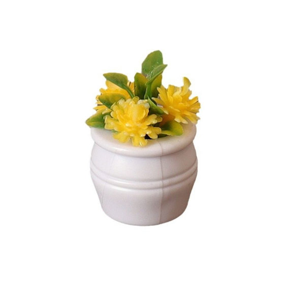 Dukkehus Miniature Plastic Simulation Vase GUL Yellow