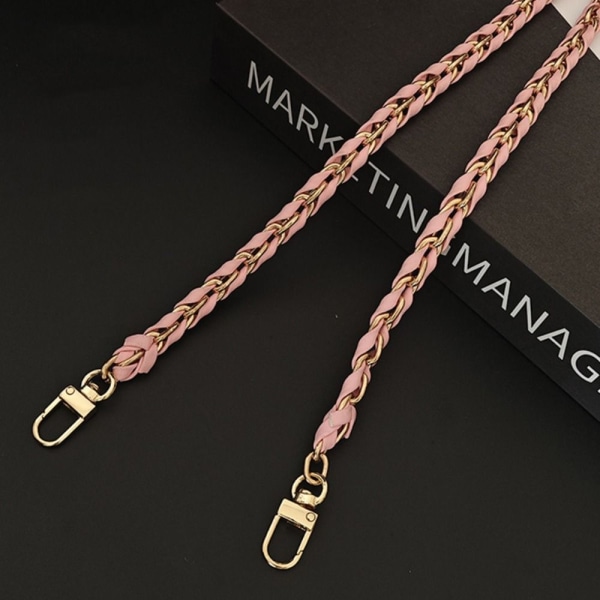 Käsilaukku Metal Chain Nahka Crossbody Laukku Hihna GOLD & PINK gold&pink