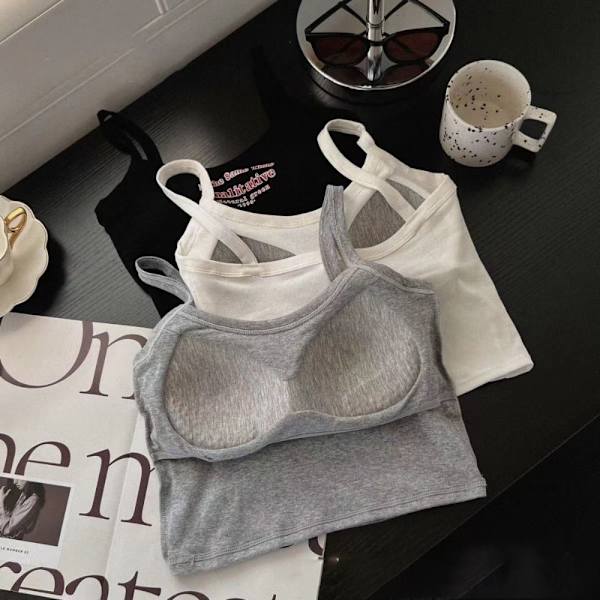 Linne Croppade Toppar LJUSGRÅ Light Grey