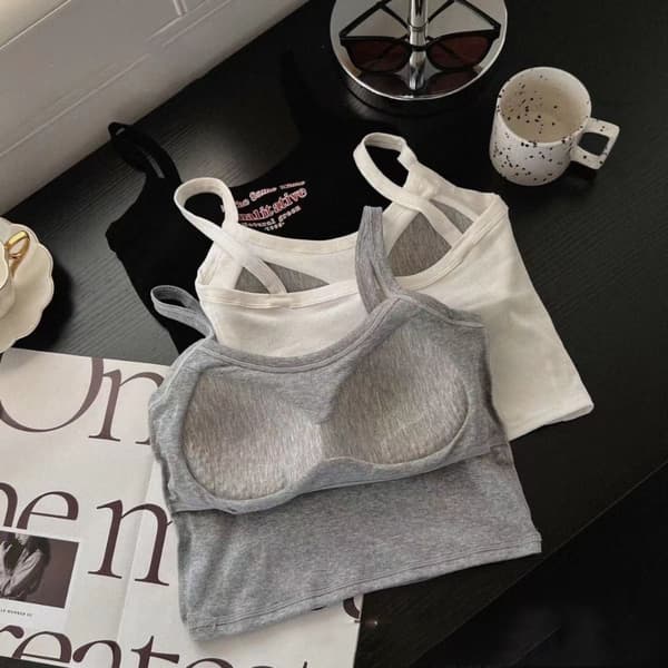 Tanktop Croptop LYSEGRÅ Light Grey