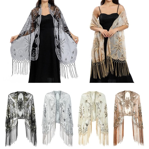 Flapper sjal Paillet sjal FARVE 4 FARVE 4 Color 4