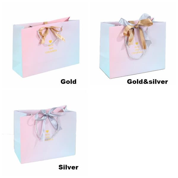 Gavepose med gradientfarve, håndholdt papirpose GULD S S Gold S-S