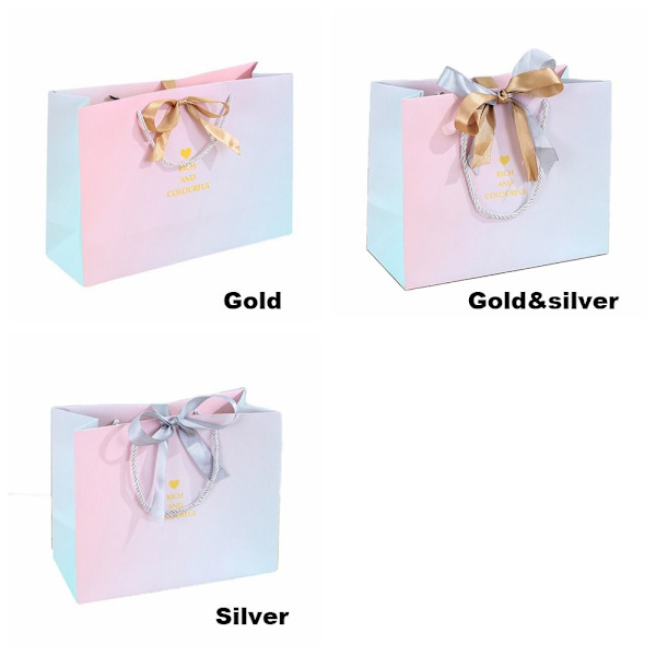 Gradient Color Presentpåse Handhållen papperspåse GOLD S S Gold S-S