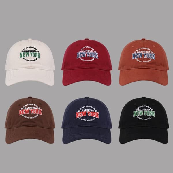 Broderte Baseballcapser i Bomull, Solhatter, Vinrød wine red