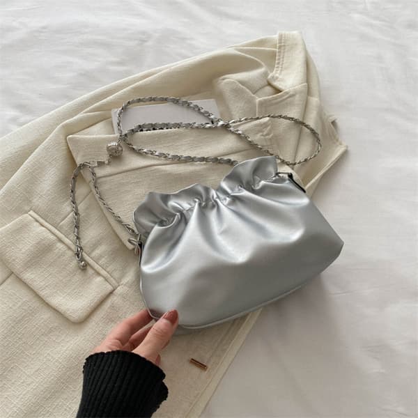 Skuldertaske Underarmstaske SØLV Silver