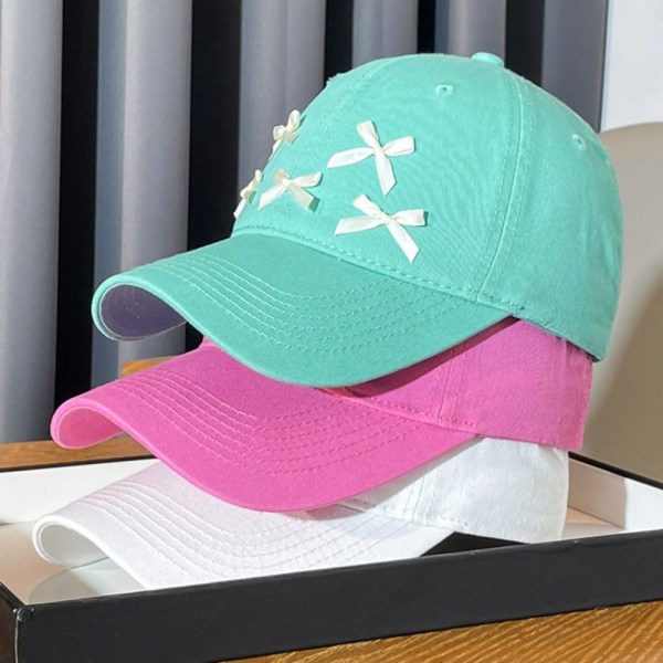 Bow Knot Baseballall Cap Dopamin Baseball Cap HVIT White