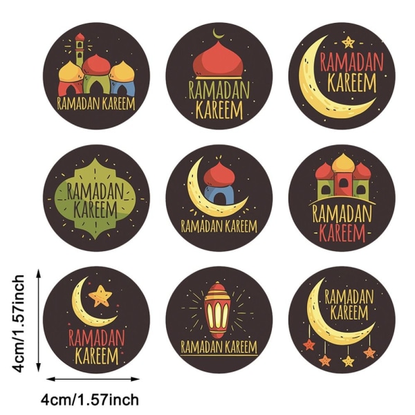 90 stk Eid Mubarak Sticker Dekorationer Etiket Stickers 9 9