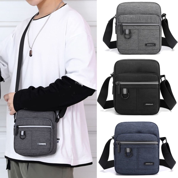 Herrar Väska Axelväska Messenger Bag GRÅ grey