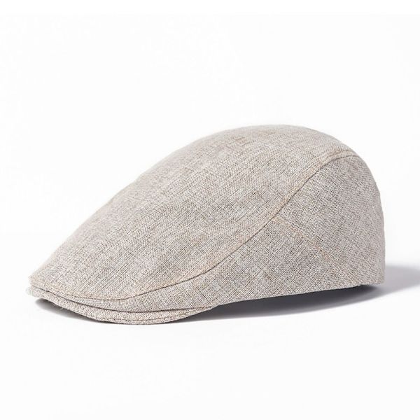 Basker platt cap för män BEIGE Beige