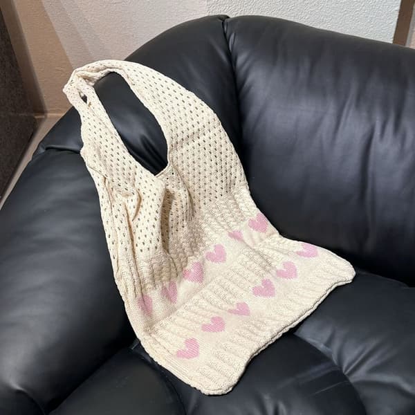 Strikkede Håndtasker Skuldertaske PINK Pink