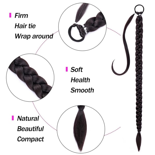 Long Braided Hestehale Extension Black SW244-2 SW244-2 SW244-2