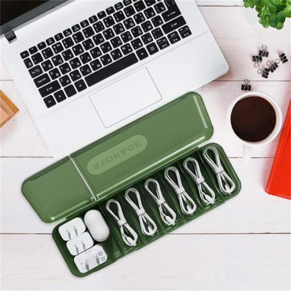 Kabelförvaringsbox Laddare Sladd Organizer TRANSPARENT VIT Transparent White