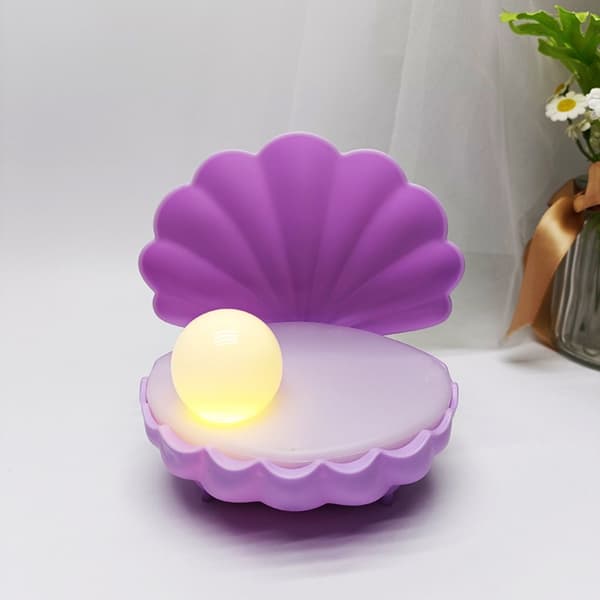 Perleskal Natlampe Bordlampe LYSERØD Pink