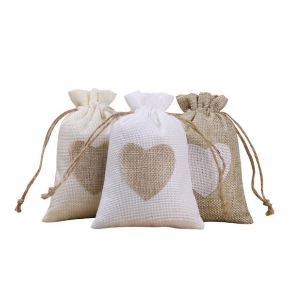 5 Stk Jute Snøre Tasker Snøre Linen Tasker GRÅ 8X10CM gray 8x10cm