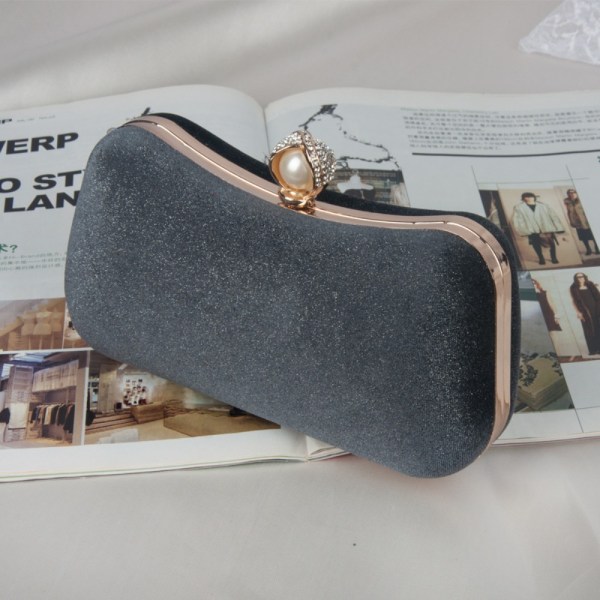 Bronzing Bankettaske Single Shoulder Chain Bag GRÅ Grey