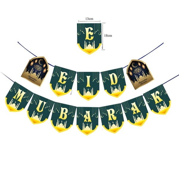 Eid Mubarak-banderoll, Hängande Dekorationer för Eid E E