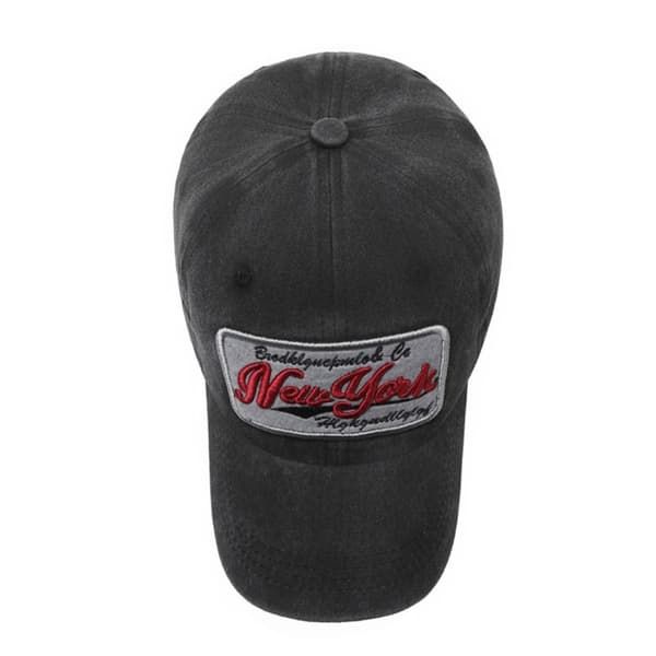 Broderte baseballcaps, slitte falmede hatter, GRÅ grey