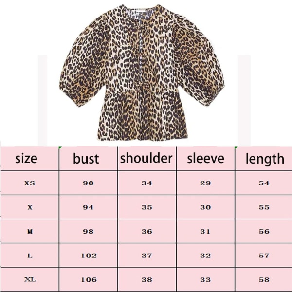 Leopard Print paita Lyhythihaiset Topit LEOPARD PRINT XL Leopard Print XL