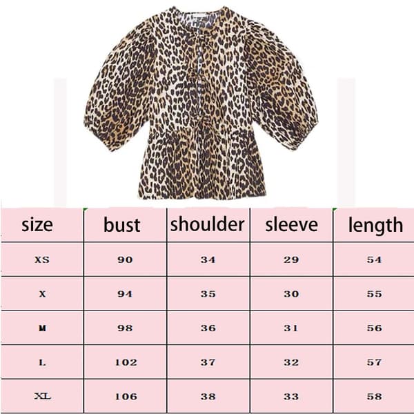 Leopardmönstrad kortärmad topp LEOPARDMÖNSTER XS Leopard Print XS
