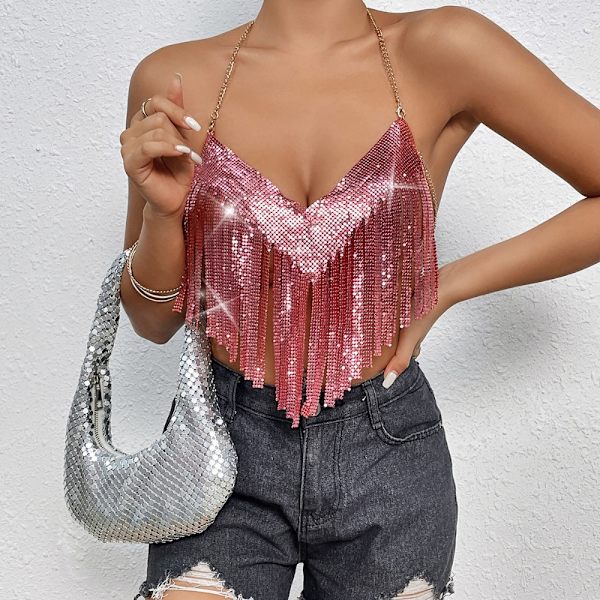 Metal Crop Top Cropped Top GULL Gold