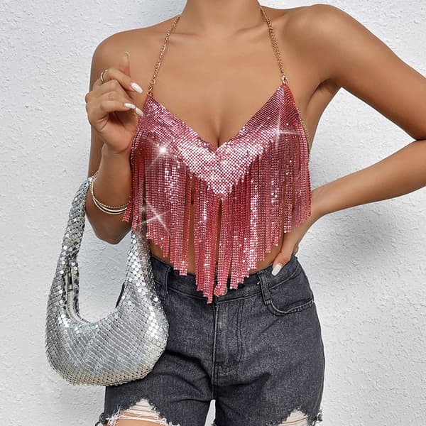 Metal Croptop SØLV Silver