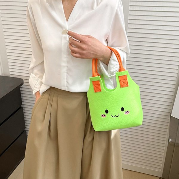 Tegnefilm Filt Taske Børne Filt Tote Bag HVID white