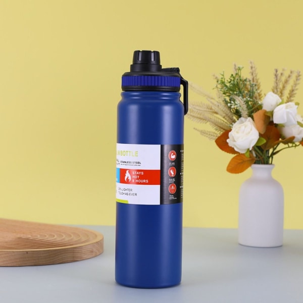 1000ml Vakuumkopp i rustfritt stål Reisekaffekopp BLÅ Blue