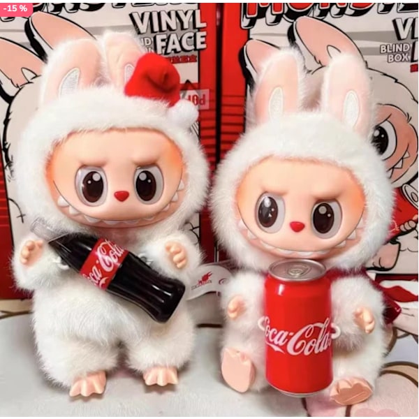 1 kpl Plysh-nukkehahmoleluja, yllätyslaatikko (satunnainen väri), 1 yksittäispakkaus cola pattern
