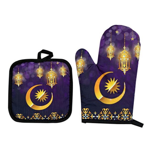 Bagning Anti-Hot Handsker Eid Mubarak Ovnhandsker STYLE F STYLE F