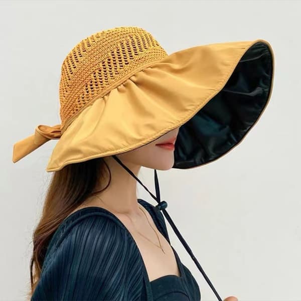 Sommar Dam Solhatt Strandhatt GUL yellow