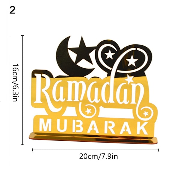 EID Mubarak bordpynt Ramadan Kareem dekorasjon 2 2 2