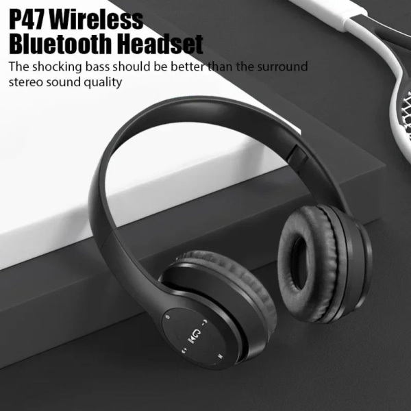 Bluetooth-hodetelefoner sammenleggbare hodesett BLÅ blue