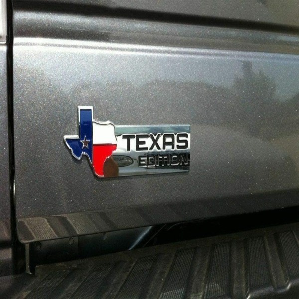 2 kpl Texas Edition -automerkkitarra 3D-auton tunnustarrat Auto