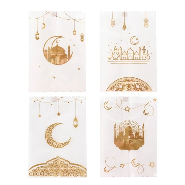 100 Stk Eid Mubarak Gaveposer Mini Nougat Pouch 7X10CM 7x10cm