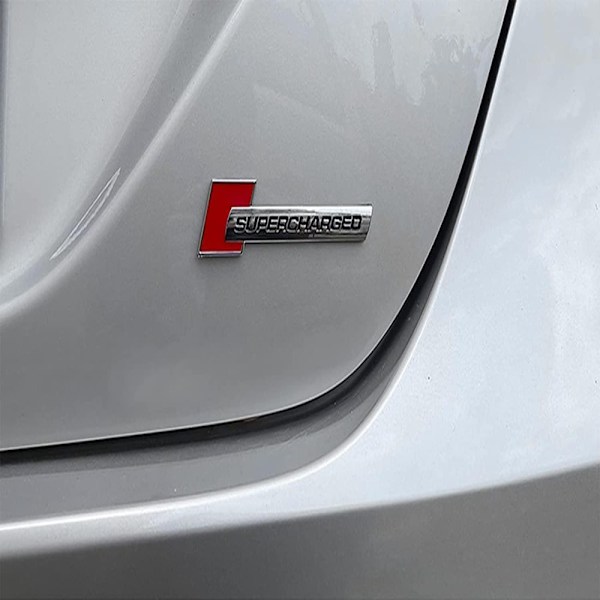 3 stk Metal Supercharged Emblem 3D Logo Letter Auto Badge Decal