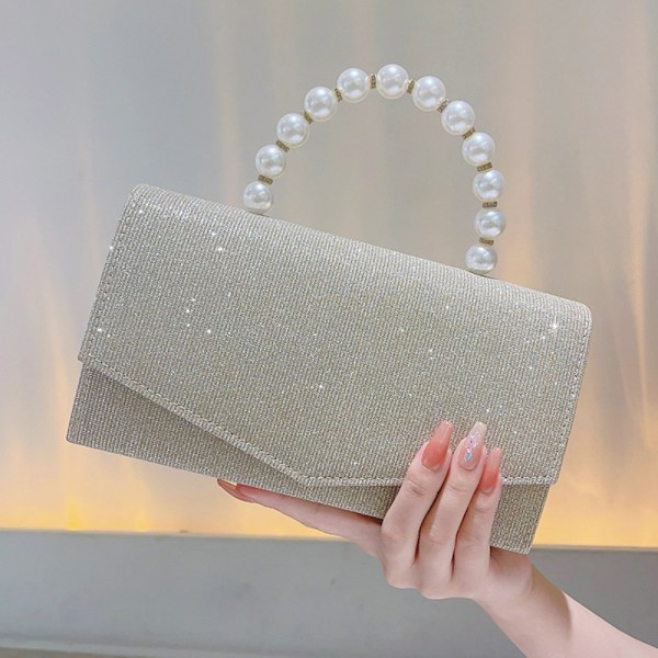 Pearl Clutch kukkaro juhlakäsilaukku GOLD Gold