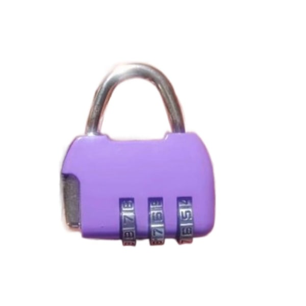 3-cifret adgangskodelås Bagagekombinationslås LILLA Purple