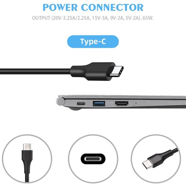 65W 20V USB-C Adapter PD Billadeoplader