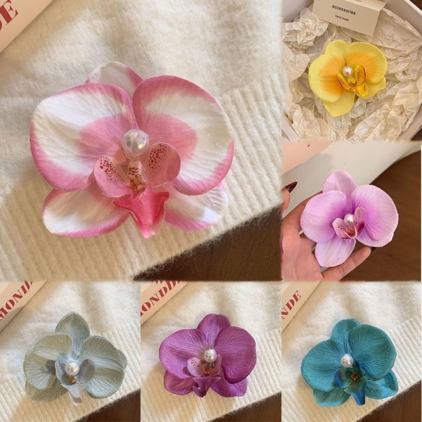 Orchid Butterfly Hair Clip Sløjfe Blomster Hårclips 6 6 6