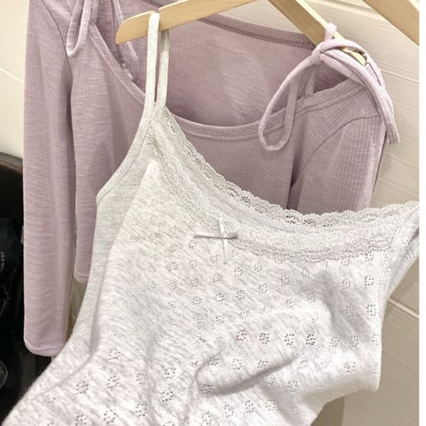 Vit Spets Camisole Chic Croppade Toppar S S