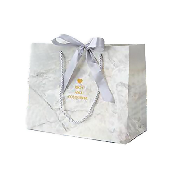 Gavepose Marmormønster papirpose SILVER S S Silver S-S